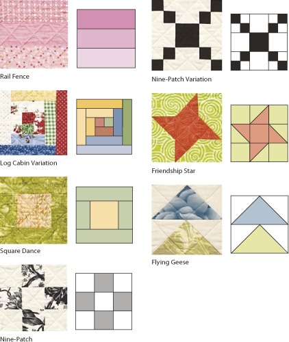 These seven blocks consist of three of the most basic shapes quilters work with - photo 3