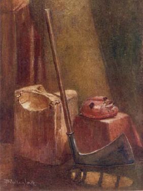 The block axe and executioners mask at the Tower of London Painting by John - photo 1