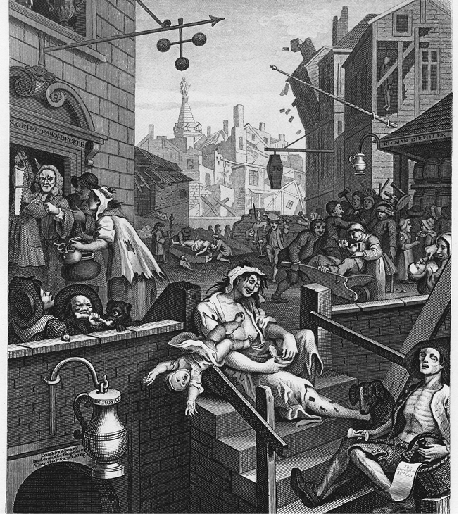 The defining image of the gin craze William Hogarths Gin Lane 1751 - photo 2