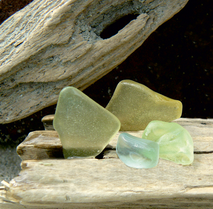 Fearsome fish Rare citron-colored sea glass resembles seaweed on the - photo 13