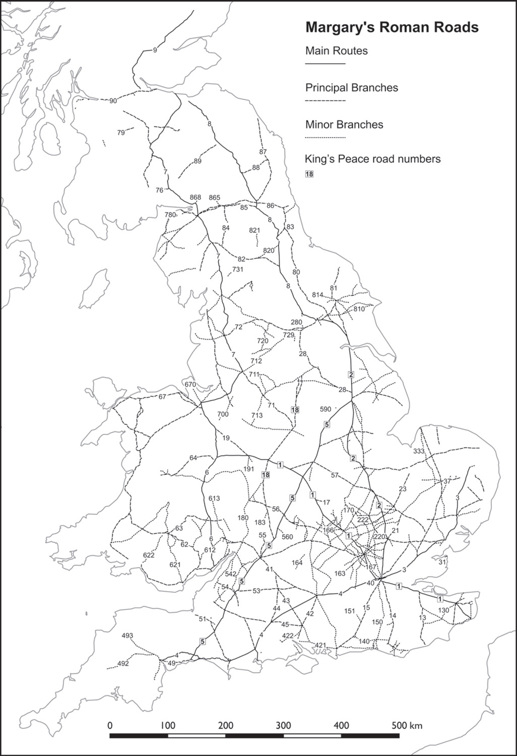 Margarys 1973 network of Roman roads in Britain List of Figures List of - photo 3