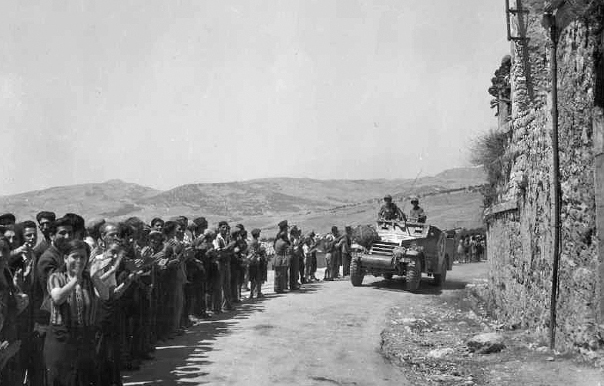 22 US M3A1 Scout vehicle and Sicilian greeting The population generally - photo 17