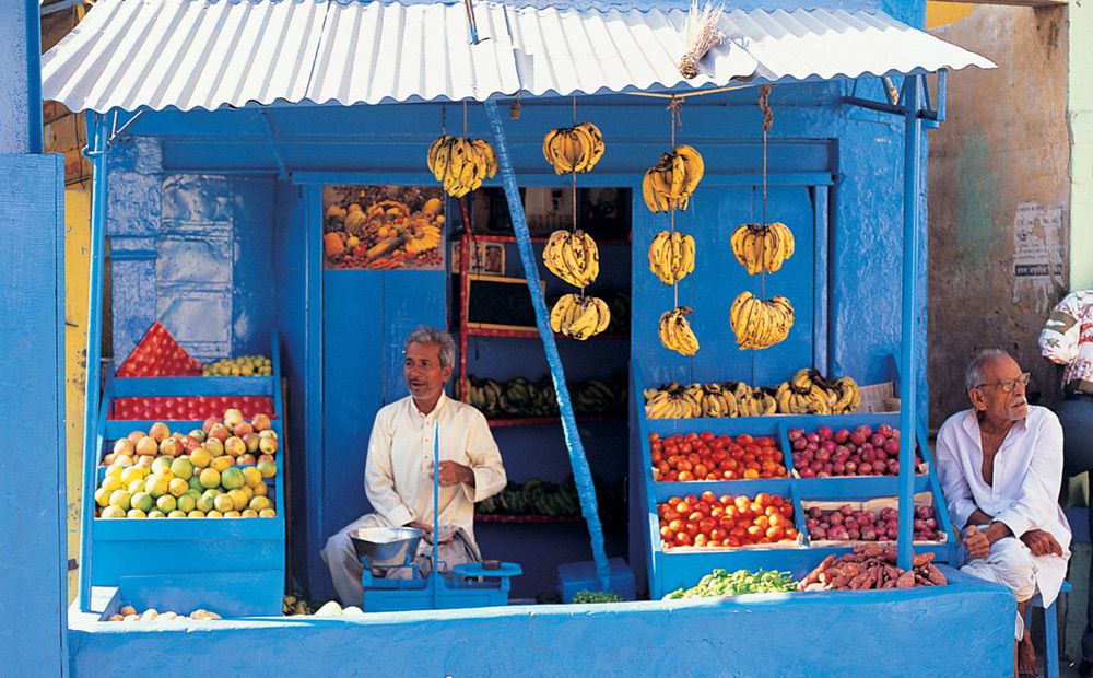 fruit stall in Rajasthan India sherbet stall in Hyderabad India - photo 4