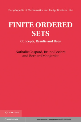 Caspard Nathalie - Finite ordered sets : concepts, results and uses