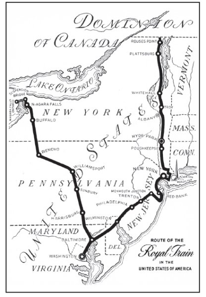 Map of the British royal couples tour of America in June 1939 Introduction - photo 3