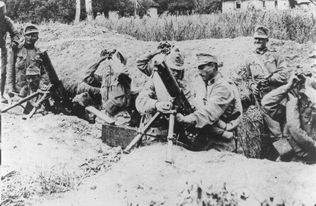 7 Austro-Hungarian troops with Schwarzlose Machine Guns making a show of - photo 9