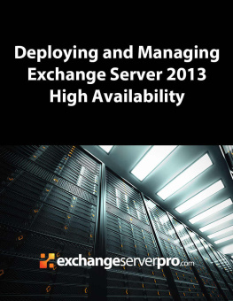 Cunningham Paul Deploying and Managing Exchange Server 2013 High Availability