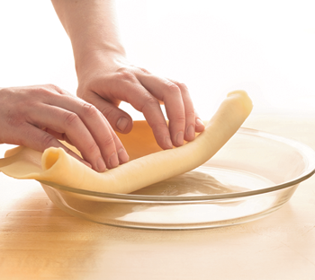 Unroll the crust slowly and gently into the plate Gently press the crust - photo 5