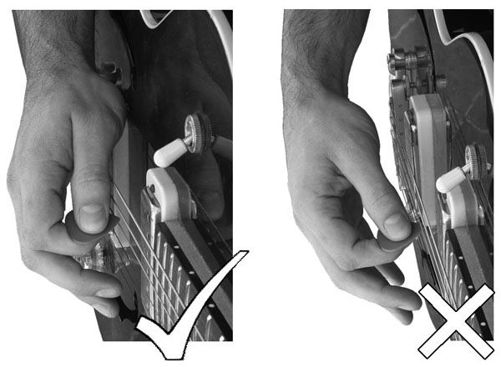 When playing the higher strings the hand moves down and the wrist muscle at - photo 7