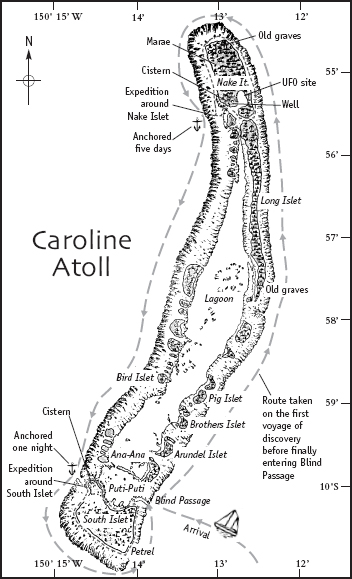 Caroline Atoll route taken on the first voyage of discovery before entering - photo 4