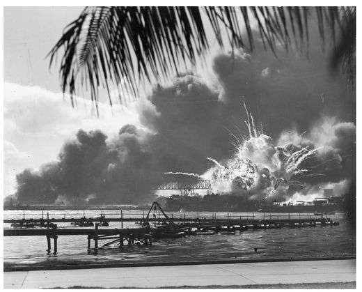 Captured Japanese photograph taken during the December 7 1941 attack on Pearl - photo 3