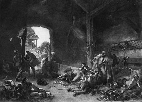 The wounded in the wake of battle Those who found shelter in cottages or barns - photo 1