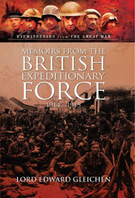 Gleichen - Memoirs from the British Expeditionary Force, 1914-1915