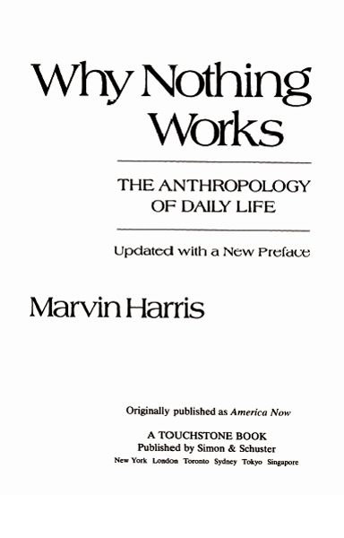 Copyright 1981 by Marvin Harris All rights reserved including the right of - photo 2