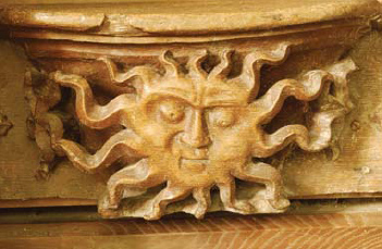 The sun on a misericord at Ripple Worcestershire Coarse humour is - photo 5