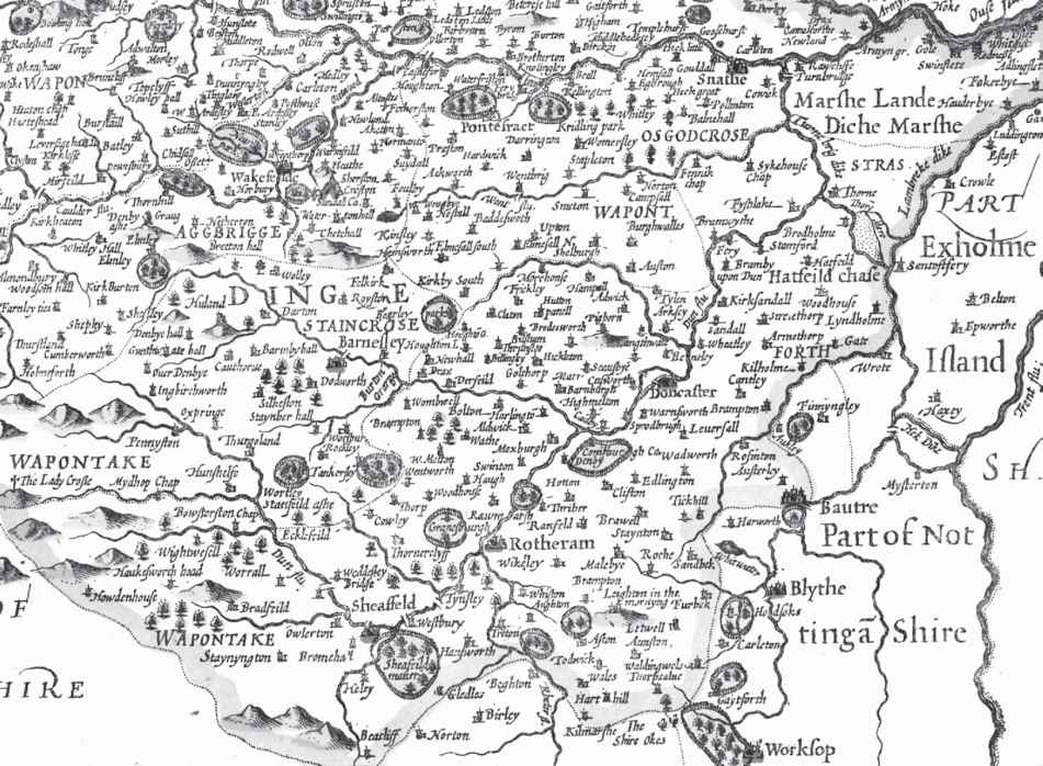 South Yorkshire as depicted on John Speeds map of the West Riding 1610 - photo 1