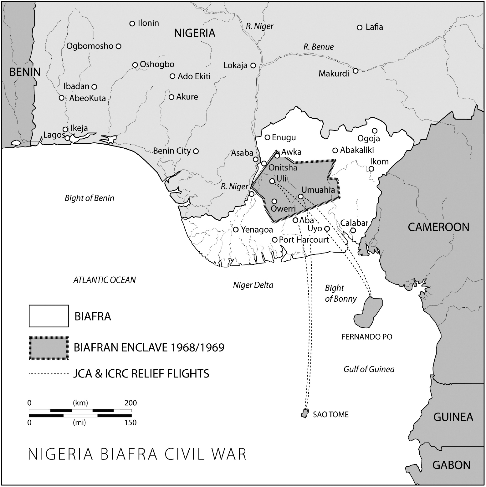 The Biafran enclave was shrinking during the period and the boundary shown is - photo 4