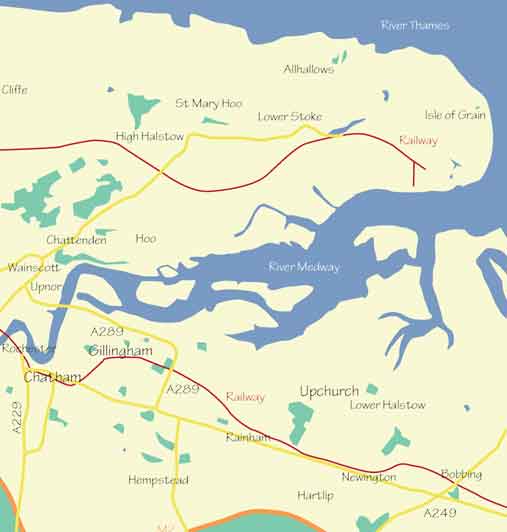 The entrance of the Medway from the Thames Estuary lies between the Isle of - photo 2