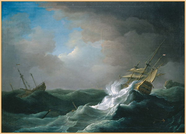 Ships in Distress in a Storm c 17201730 by Peter Monamy The painting - photo 5