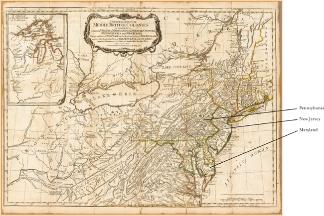 Pennsylvania New Jersey Maryland A map of the colony of Pennsylvania and the - photo 8