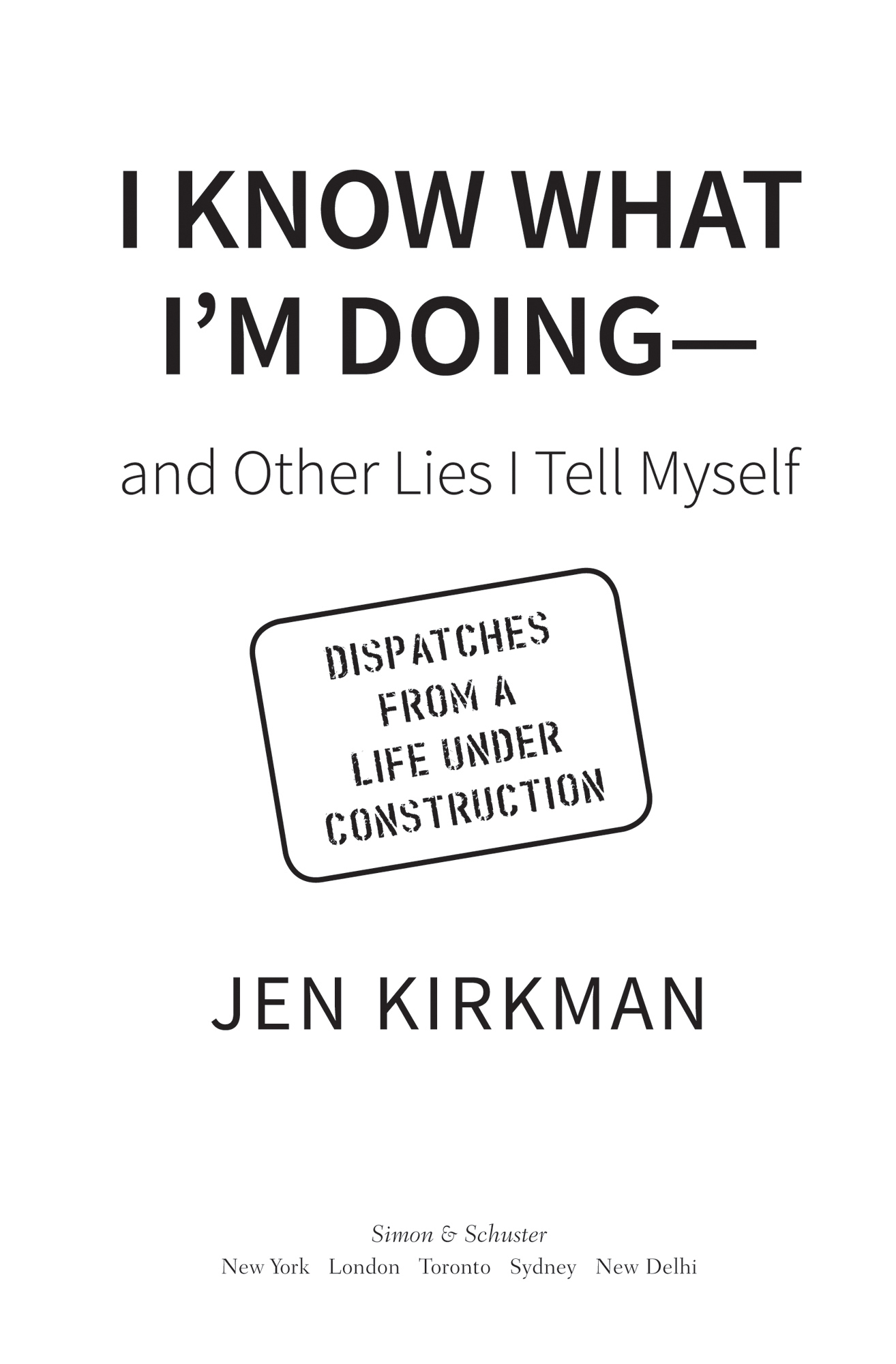 I Know What Im Doing -- and Other Lies I Tell Myself Dispatches from a Life Under Construction - image 1