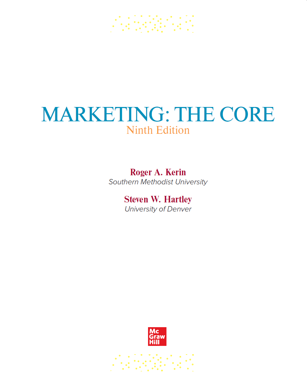 page 2 MARKETING THE CORE Published by McGraw Hill LLC 1325 Avenue of the - photo 2